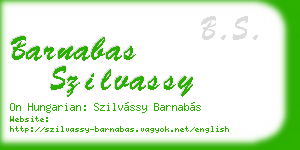 barnabas szilvassy business card