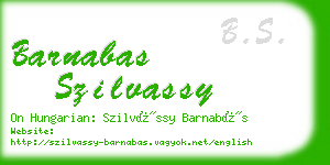 barnabas szilvassy business card